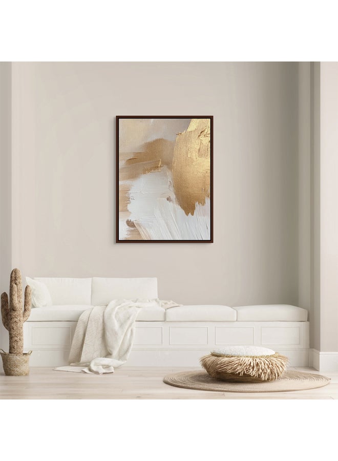 Art Decor Art Decor Framed Canvas Wall Art of Gold Abstract Art Modern Artwork with Gold Accent 2-Way Print Wall Decor for Living Room Bedroom Office and Gifting  - Image 2