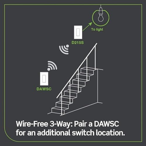 Leviton Decora Smart Switch Anywhere Companion, Add Wire-Free 3-Way/4-Way/5-Way On/Off Control to Decora Smart Wi-Fi 2nd Gen Switches, Automatic, DAWSC-1RW, White - Image 3