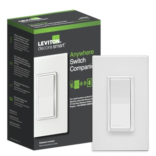Leviton Decora Smart Switch Anywhere Companion, Add Wire-Free 3-Way/4-Way/5-Way On/Off Control to Decora Smart Wi-Fi 2nd Gen Switches, Automatic, DAWSC-1RW, White - Image 1