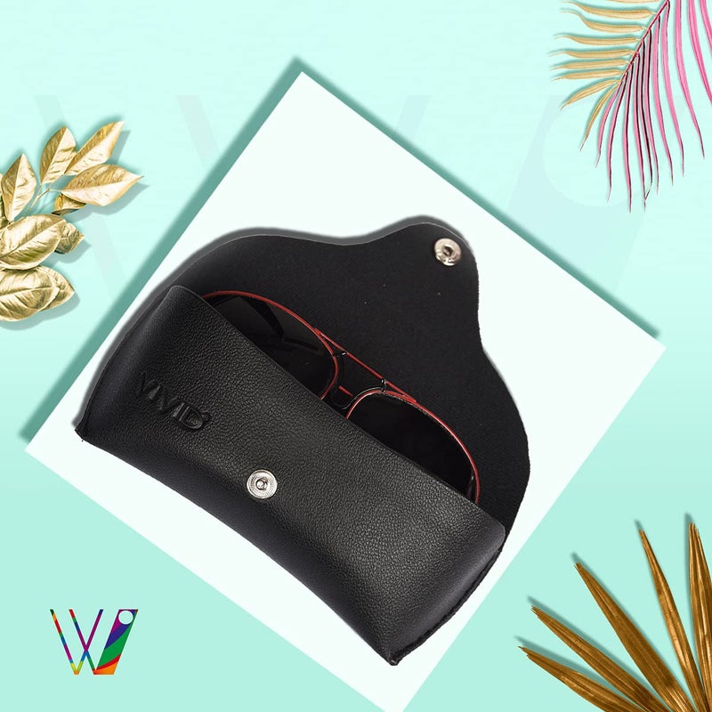 VIVID Vision Unisex Adult Lightweight Eyewear Specs Case Cover | Protect Eye Glasses | Chashma Dibbi | Spectacle Box | Closure - Button | Artificial Leather - Image 2