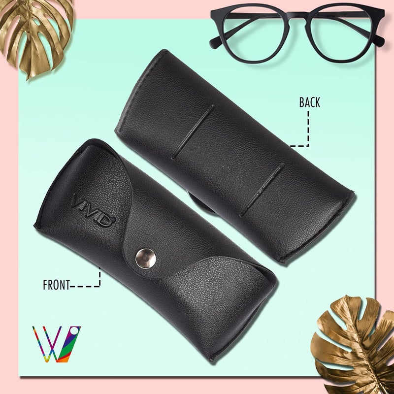 VIVID Vision Unisex Adult Lightweight Eyewear Specs Case Cover | Protect Eye Glasses | Chashma Dibbi | Spectacle Box | Closure - Button | Artificial Leather - Image 3