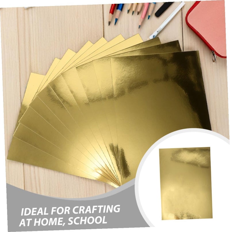 Zerodeko Gold Metallic Mirror Cardstock Paper A5 10 Sheets Per Pack, High-gloss Gold Foil Paper for Scrapbooking, Card Making, Origami, and DIY Crafts, Suitable and Office Use - Image 3