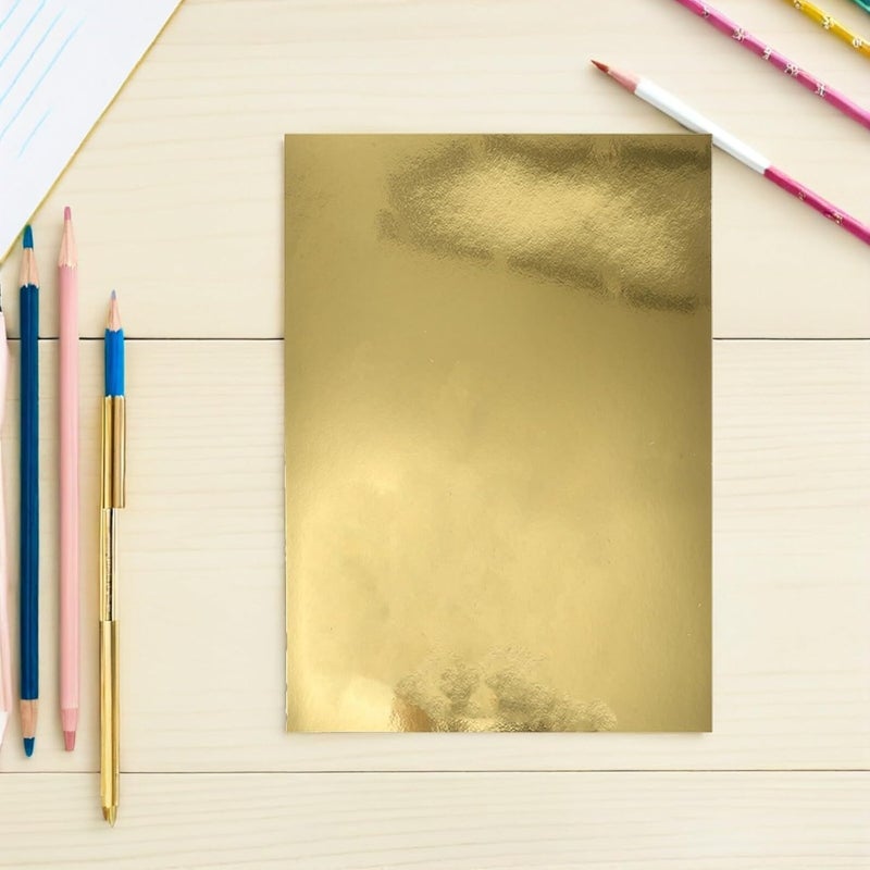 Zerodeko Gold Metallic Mirror Cardstock Paper A5 10 Sheets Per Pack, High-gloss Gold Foil Paper for Scrapbooking, Card Making, Origami, and DIY Crafts, Suitable and Office Use - Image 4