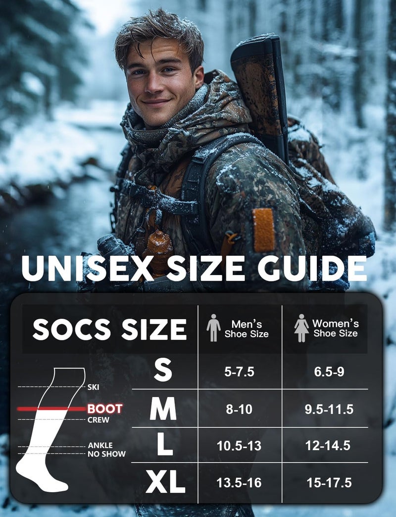 Juclise Alpaca Boot Socks for Men and Women, Moisture Wicking, Temperature Regulating, Hiking, Running (US, Alpha, Large, Regular, Regular, Dark Gray) - Image 2