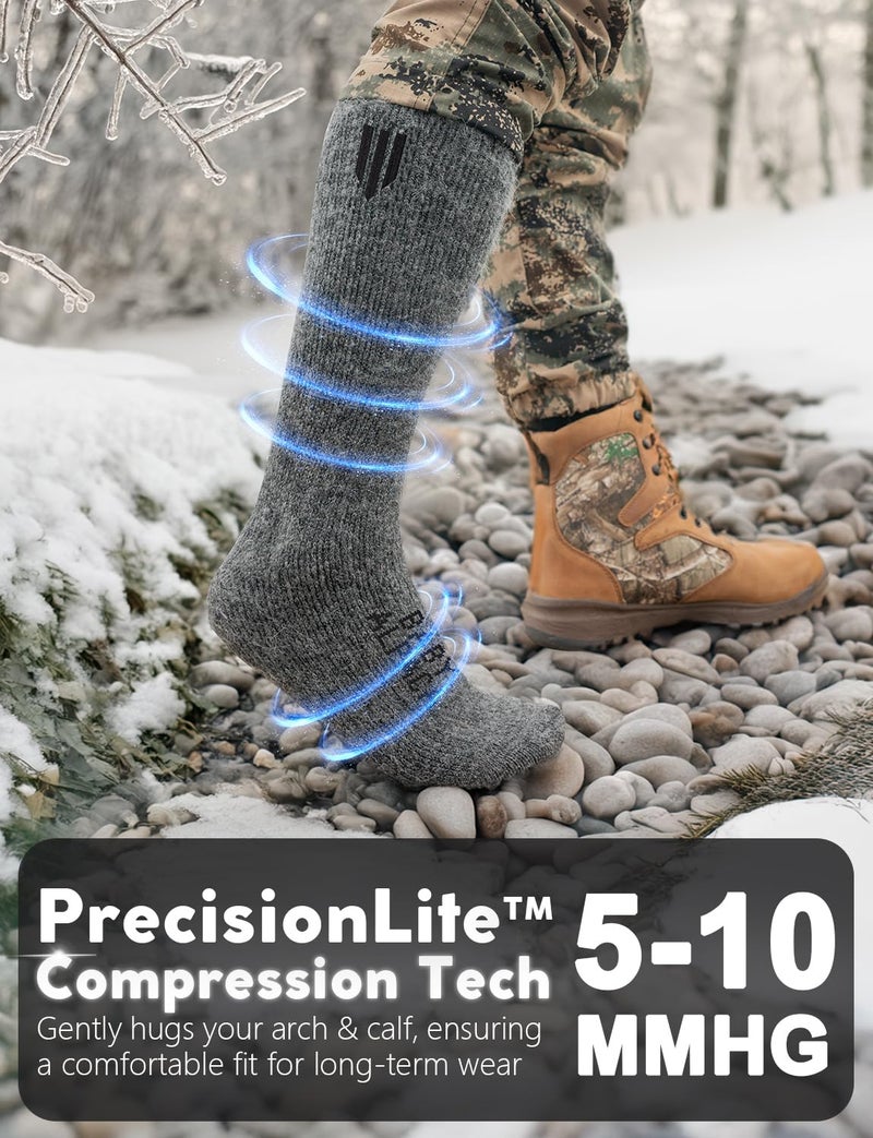 Juclise Alpaca Boot Socks for Men and Women, Moisture Wicking, Temperature Regulating, Hiking, Running (US, Alpha, Large, Regular, Regular, Dark Gray) - Image 5
