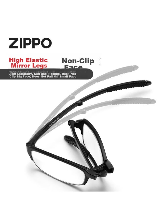 Zippo Zippo American Ultra-light Foldable Portable Reading Glasses, Imported Materials, High-definition Anti-blue Light 8155, Unisex Waist Pack, 100 Degrees - Image 3