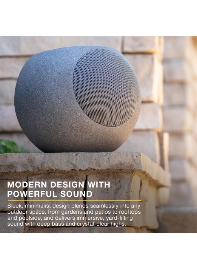 Victrola Zen – Wireless Outdoor Bluetooth Solar Speaker – IP65 Weather Resistant, Solar Charging, Multi-Speaker Connection Using Auracast (Each, Stone) - Image 4