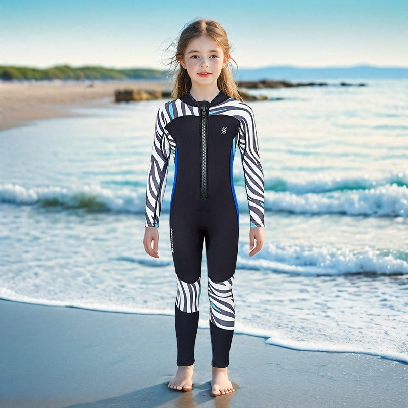 Qi Ta 2.5MM Kids Diving Suit Long Sleeve & Pants UV Protection Swimwear for Boys and Girls - Image 2