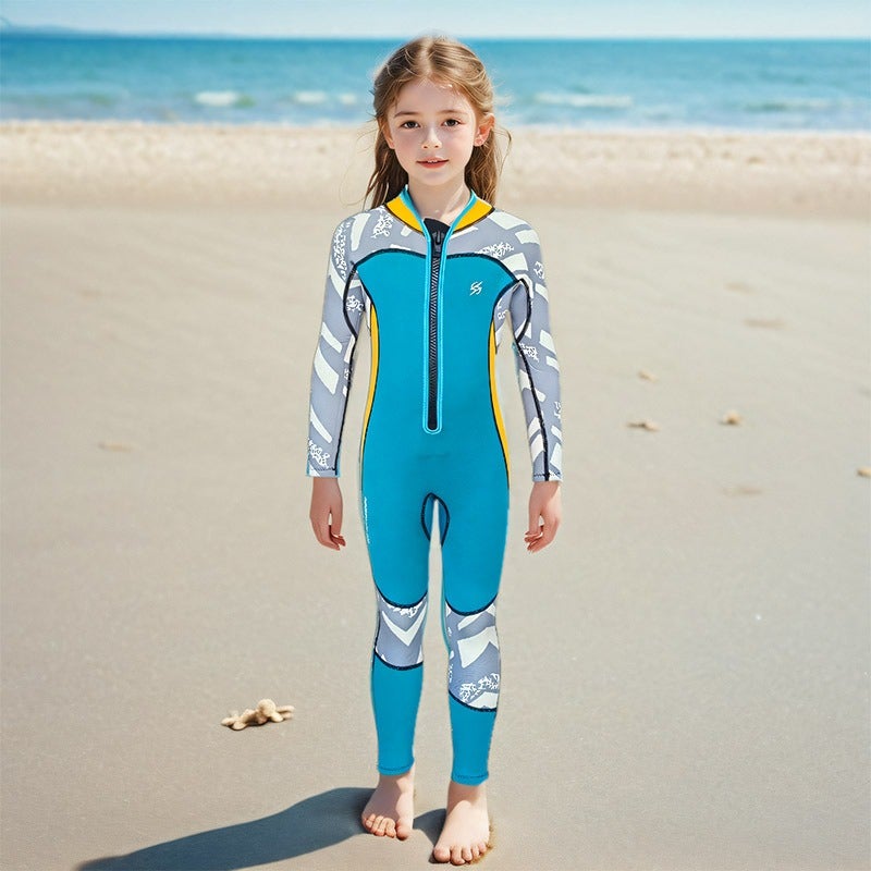 Qi Ta 2.5MM Kids Diving Suit Long Sleeve & Pants UV Protection Swimwear for Boys and Girls - Image 4
