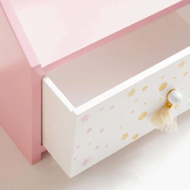 Pan Home Unicorn Kids Jewelry Storage Box With Mirror - Pink - Image 2