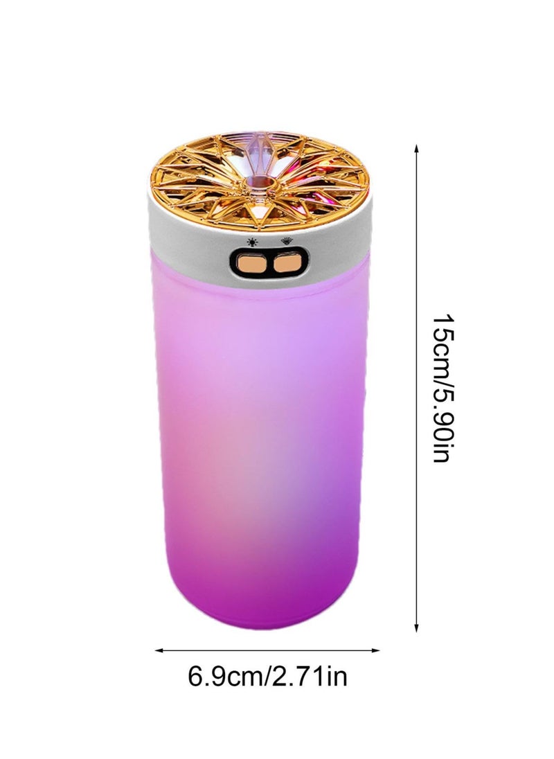VIO Mini Portable Humidifier USB Connector Cool Mist Aromatherapy Air Humidifier Large Spray LED Night Light for Cars Office Bedroom Home Pink White 300ML  - Image 5