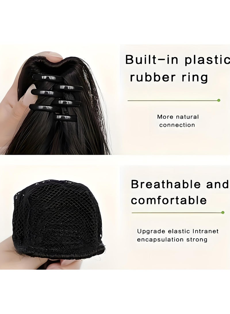 KHAJUL Claw Clip Ponytail Extension Synthetic Curly Wavy Clip in Hair Pieces 45cm Long Pony Tails Hair Extensions for Women (Black) - Image 3