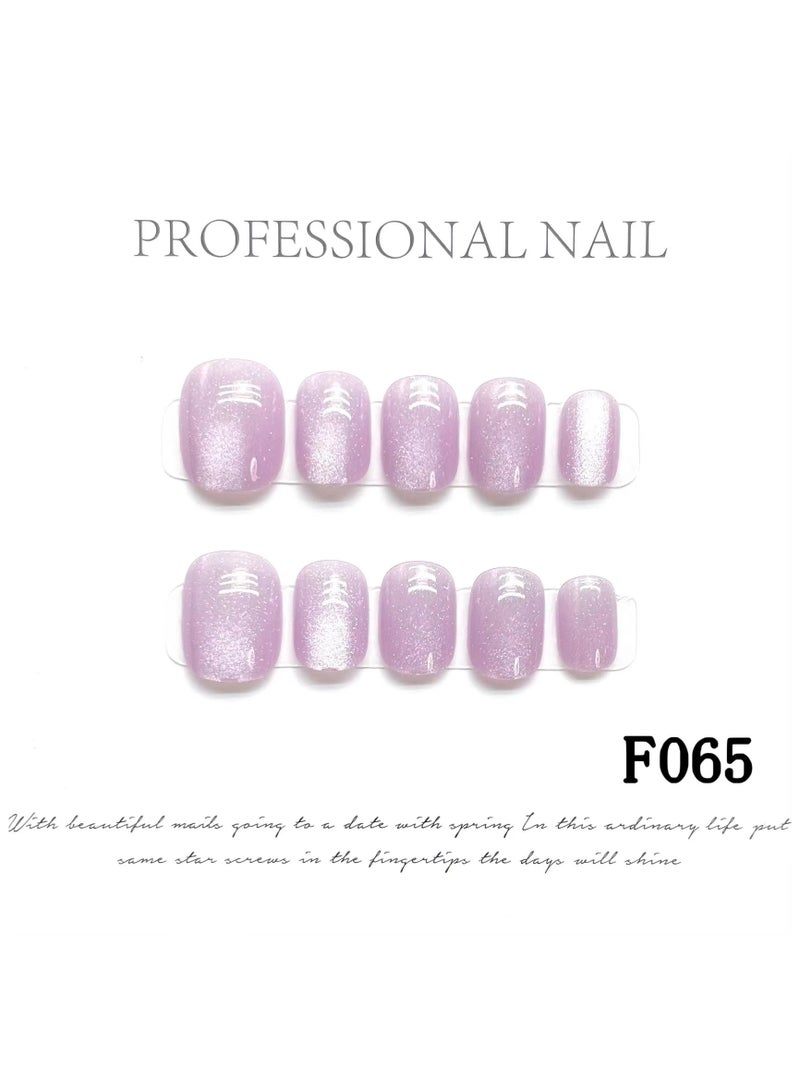 Binzo Beauty Handmade Cat Eye Press On Nails, 10pcs,Nails Art , Acrylic Nails, False Nails - Image 1