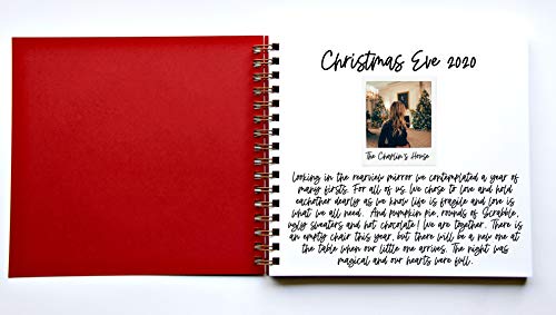 Modern Notebooks Gold Foil Christmas Memory Book, 8.5"x9" 90 Blank Pages, Keepsake Scrapbook Album for Families (Red/Gold) - Image 2
