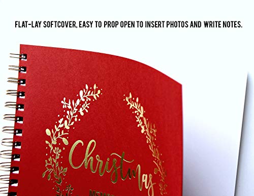 Modern Notebooks Gold Foil Christmas Memory Book, 8.5"x9" 90 Blank Pages, Keepsake Scrapbook Album for Families (Red/Gold) - Image 3
