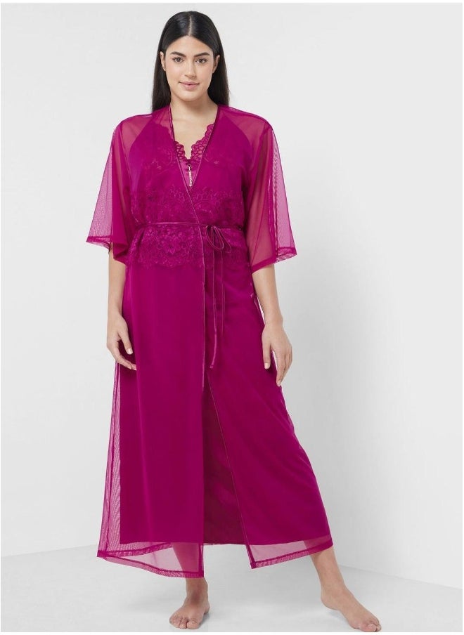 La Senza Mesh Detail Robe  - Image 1