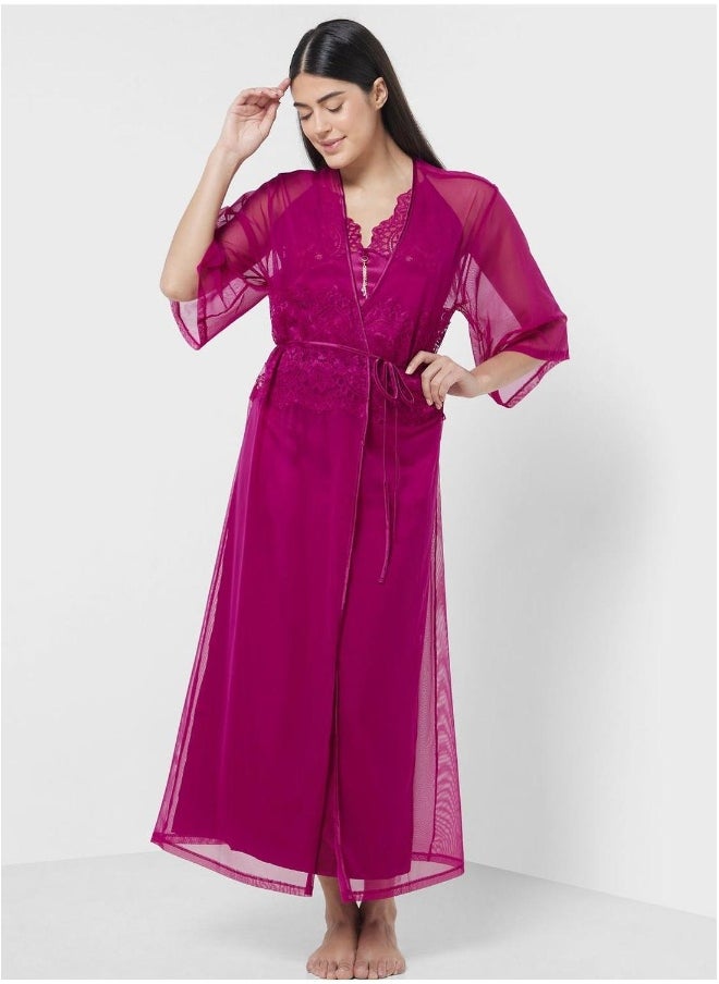 La Senza Mesh Detail Robe  - Image 4