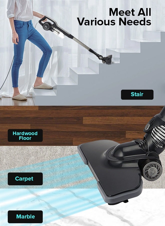 جيباس مكنسة كهربائية محمولة باليد بتصميم عصا 0.9 L 600 W GVC2596N أبيض - Image 4