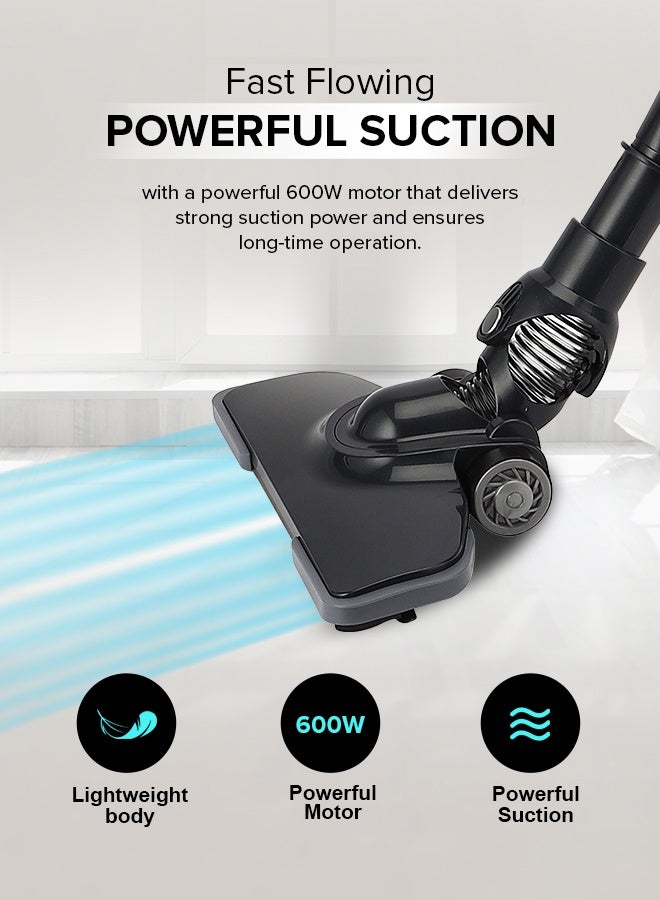 جيباس مكنسة كهربائية محمولة باليد بتصميم عصا 0.9 L 600 W GVC2596N أبيض - Image 2