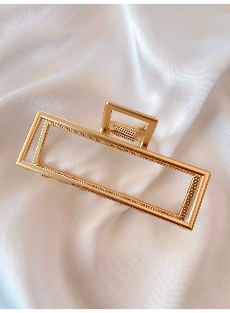 Women’s Hair Clip Metal Rectangular Design in Gold - Image 1