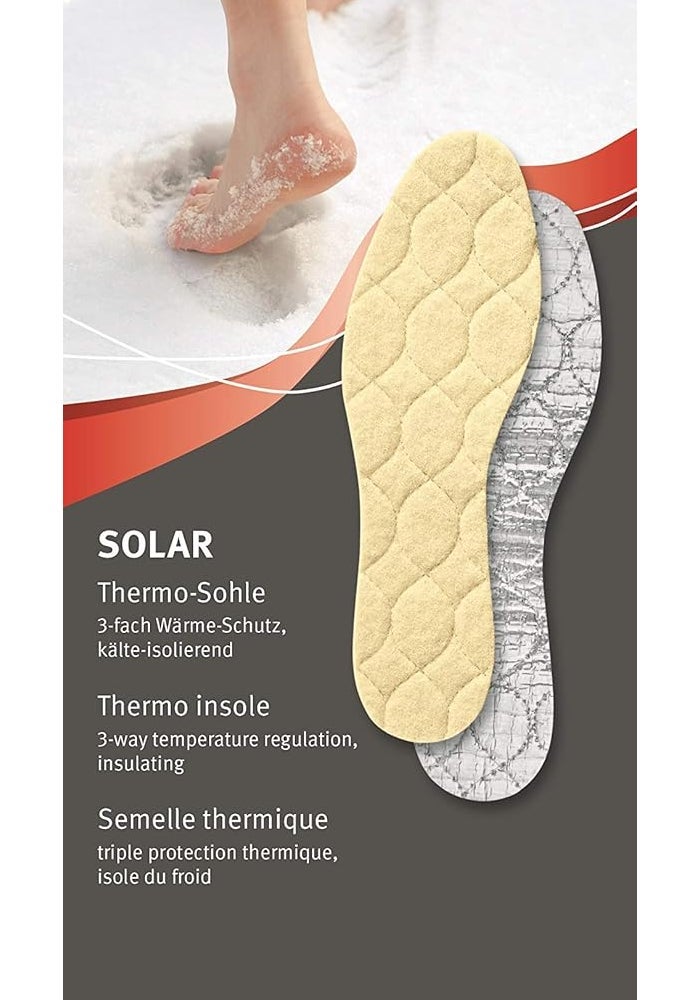 pedag Solar Insulating Insoles - Quilted Wool Top with Thermic Reflective Aluminum Sole for Warmth and Comfort - Image 2