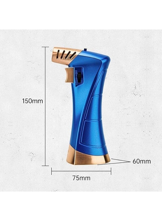 Lubinski Metal Table Torch Lighter - Robust Jet Flame, Portable Zinc-Alloy Body, Sky Blue - Image 3