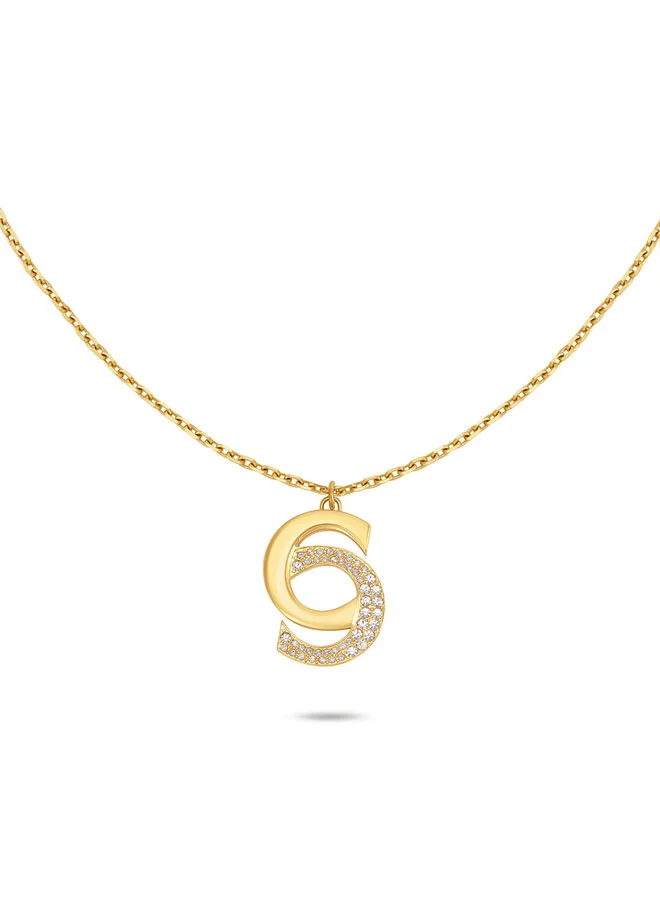 Marina Gold Double C Logo Big Necklace for Women