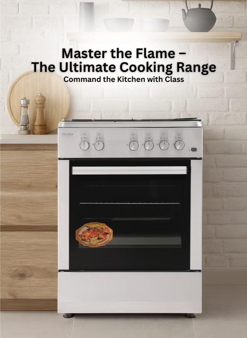 Venus 60x60 cm Stainless Steel Cooking Range | 4 Gas Burners | Gas Oven & Grill with Double Layer Insulation | Auto-Ignition | Compact Family Cooking Range – Model VC6040GSX - Image 2