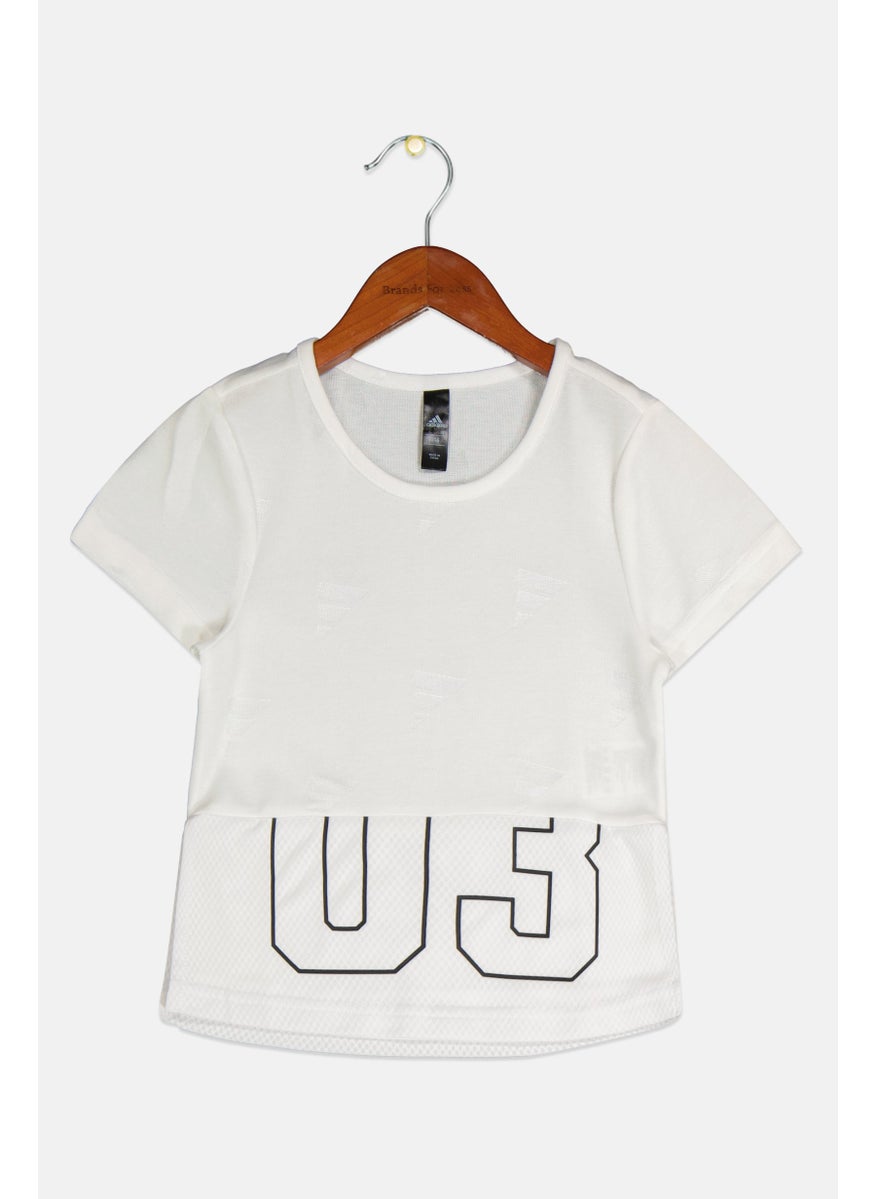 Adidas Kids Girl Short Sleeve Outdoor Top, White  - Image 1
