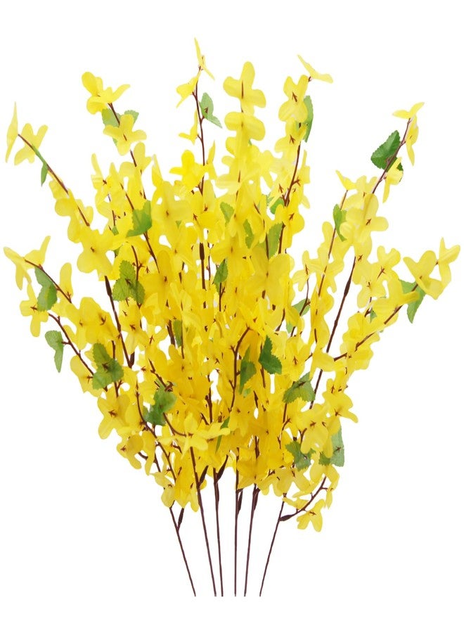 FERIAL 6Pcs Artificial Forsythia Flower Branches Spring Summer Yellow Silk Fake Winter Jasmine Artificial Orchids for DIY Floral Arrangement Wedding Party Home Office Indoor Outdoor Decorate - Image 1