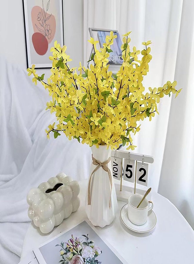 FERIAL 6Pcs Artificial Forsythia Flower Branches Spring Summer Yellow Silk Fake Winter Jasmine Artificial Orchids for DIY Floral Arrangement Wedding Party Home Office Indoor Outdoor Decorate - Image 3