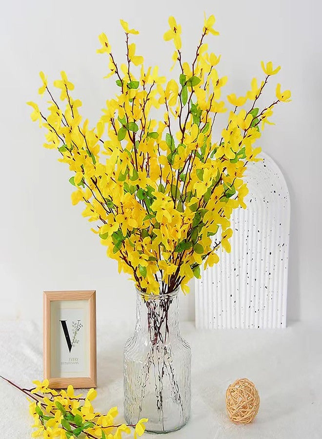 FERIAL 6Pcs Artificial Forsythia Flower Branches Spring Summer Yellow Silk Fake Winter Jasmine Artificial Orchids for DIY Floral Arrangement Wedding Party Home Office Indoor Outdoor Decorate - Image 4