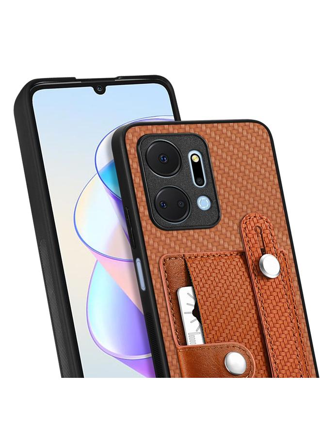 اس-توب جراب لهاتف Honor X7A مزود بمسند للمعصم ومحفظة للبطاقات وغطاء خلفي وحافظة هاتف مع سكين أداة - Image 3