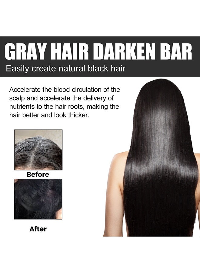 OUHOE Gray Hair Reverse Bar Soap, Black Shampoo Bar For Hair & Beard Darkening, Gray Hair Reverse Bar Soap, Deep Clean & Nourish The Scalp, Black Soap For Gray Hair Coverage, Natural Darkening Shampoo Soap, 55g - Image 4