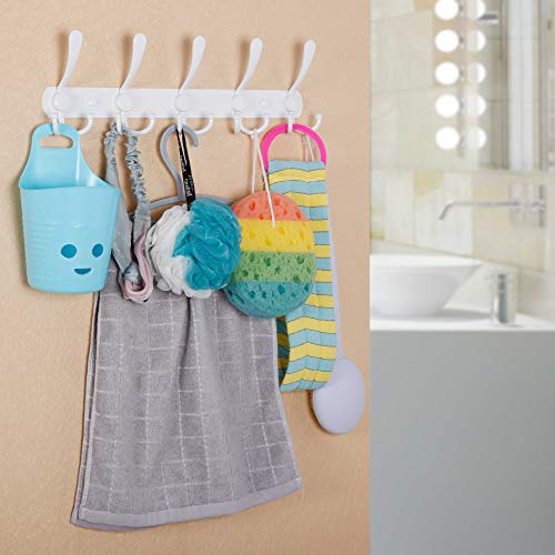 WEBI Coat Rack Wall Mount,Coat Hooks Wall Mount,Coat Hanger Wall,Wall Coat Rack,Hook Rack Rail,5 Triple Hooks for Hanging Coats,Jacket,Clothes,White,2 Packs - Image 5