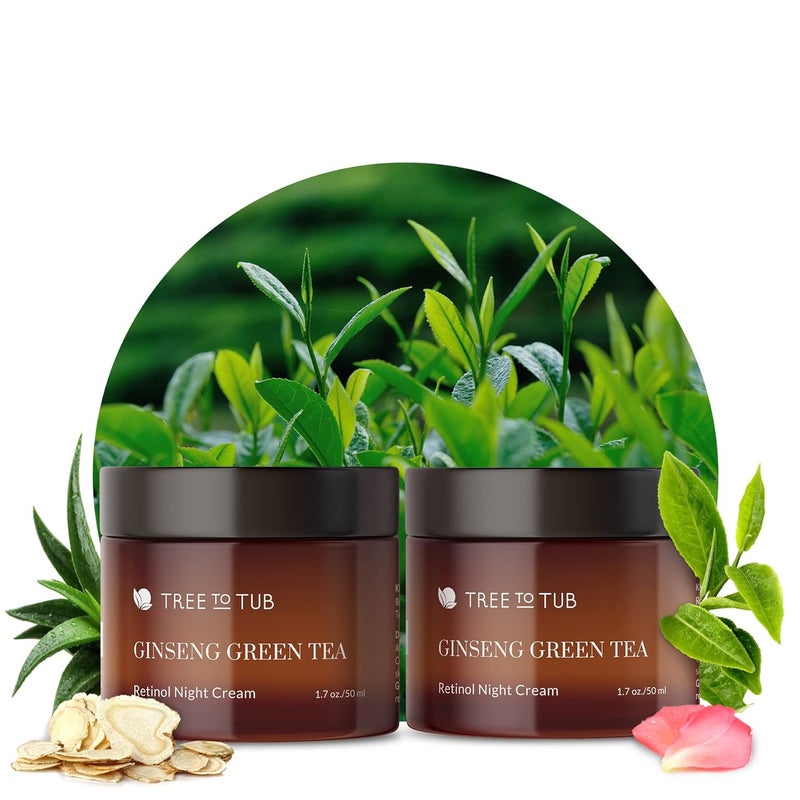 Tree to Tub Retinol Anti Aging Face Moisturizer for Dry  Sensitive Skin  Anti Wrinkle Hyaluronic Acid Facial Moisturizer Vitamin A  E Night Cream for Women  Men wOrganic Aloe Natural Ginseng