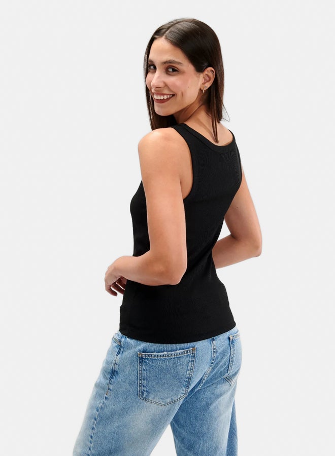 essentials, Women Black Tank Top