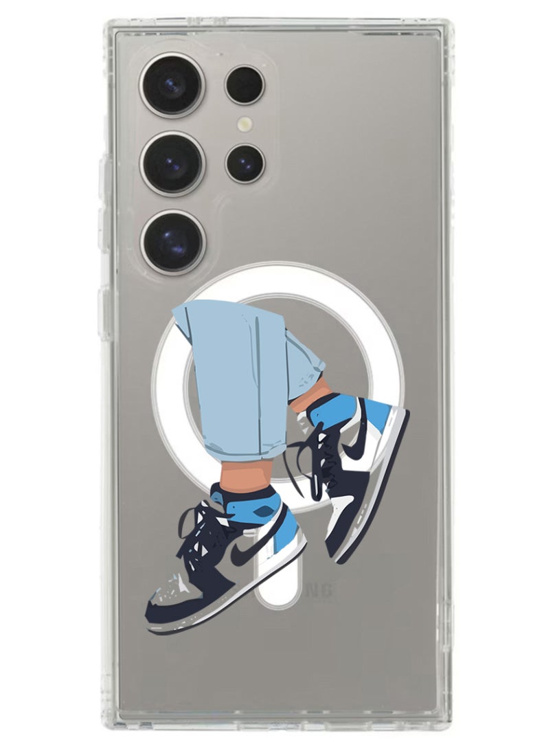 Theodor Magnetic Case for Samsung Galaxy S24 Ultra 6.8-inch Compatible with MagSafe Wireless Charging, Shockproof Phone Bumper Cover Sneakers - Image 1