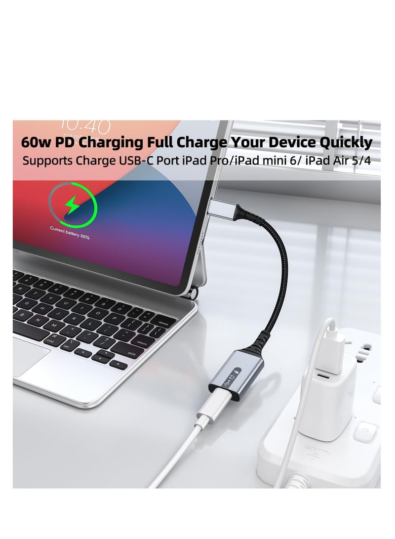 محول كابل USB C إلى Lightning للصوت والشحن نوع ذكر أنثى سماعات HiFi 60W بيانات سريعة متوافق مع iPhone 15 iPad Pro Air MacBook Galaxy S23 Pixel 7 6 - Image 5