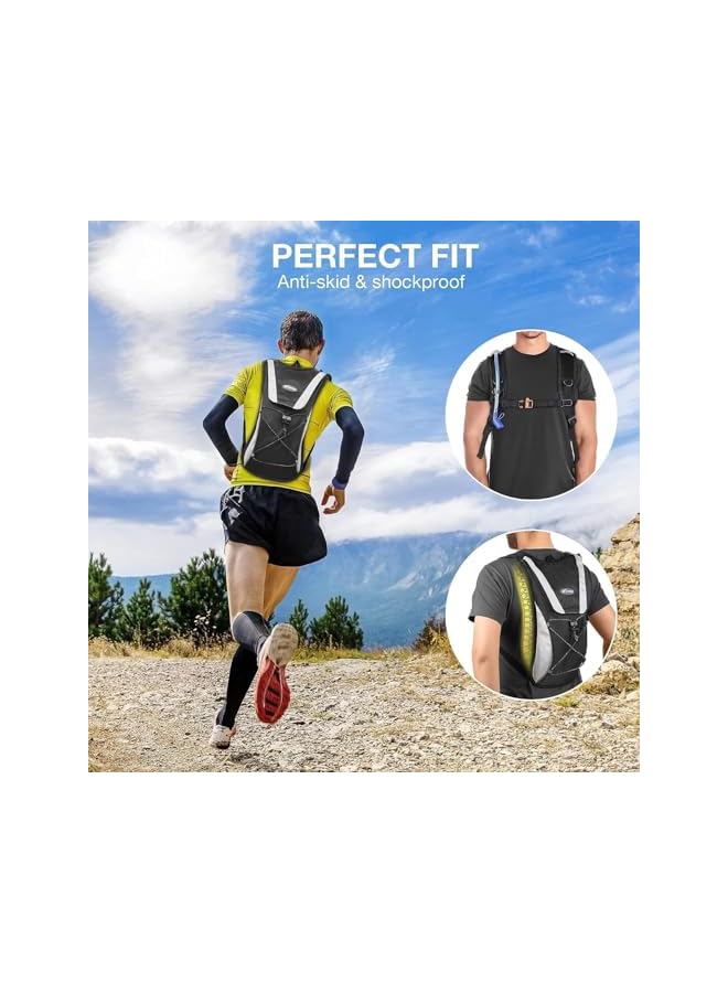 PROMASS Unisex Hydration Backpack with 2L Bladder, Lightweight Insulated Hydration Pack Multi-Sport Hydration Pack Hydration Vest Breathable Hydration Vest for Running Hiking Riding Camping Cycling Climbing - Image 4