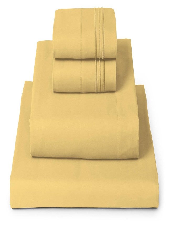 Mellanni Queen Sheets Set - 4 PC Iconic Collection Bedding - Hotel Luxury, Extra Soft, Cooling Bed Sheets - Wrinkle, Fade, Stain Resistant (Queen, Yellow) - Image 1