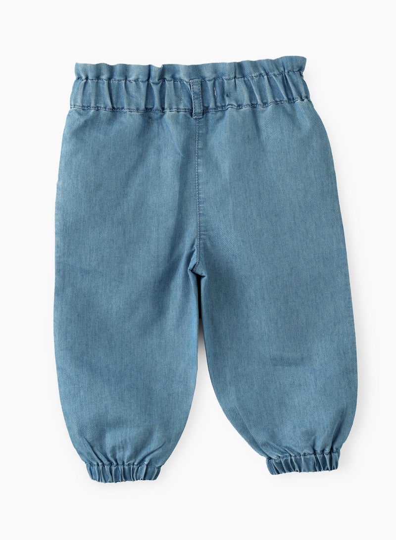 Jelliene Denim shorts with print at pocket - Image 2