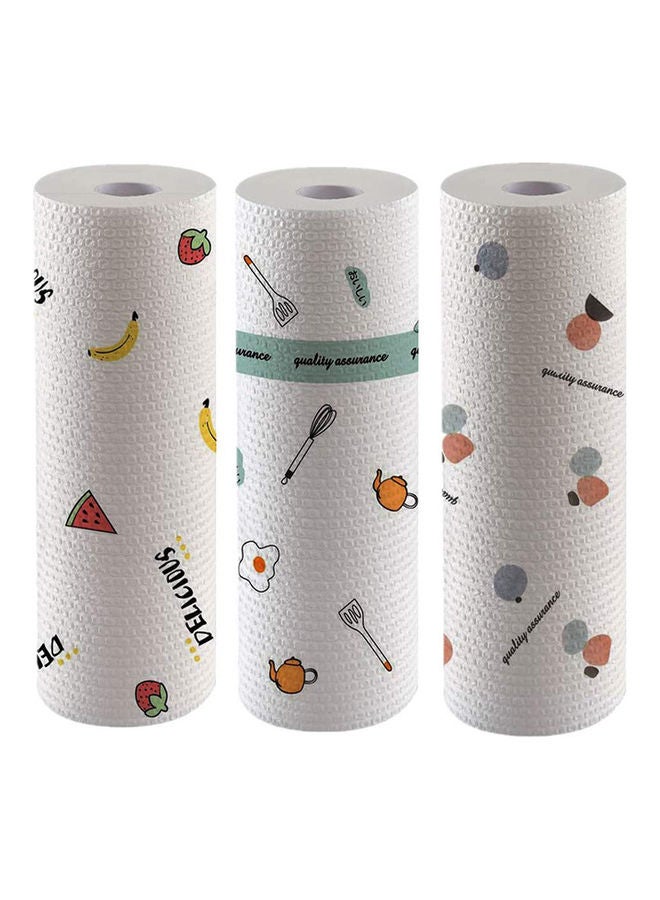 اليشمك طقم مناشف تنظيف للاستخدام مرة واحدة مكون من 3 بكرات متعدد الألوان 250x250مم - Image 1