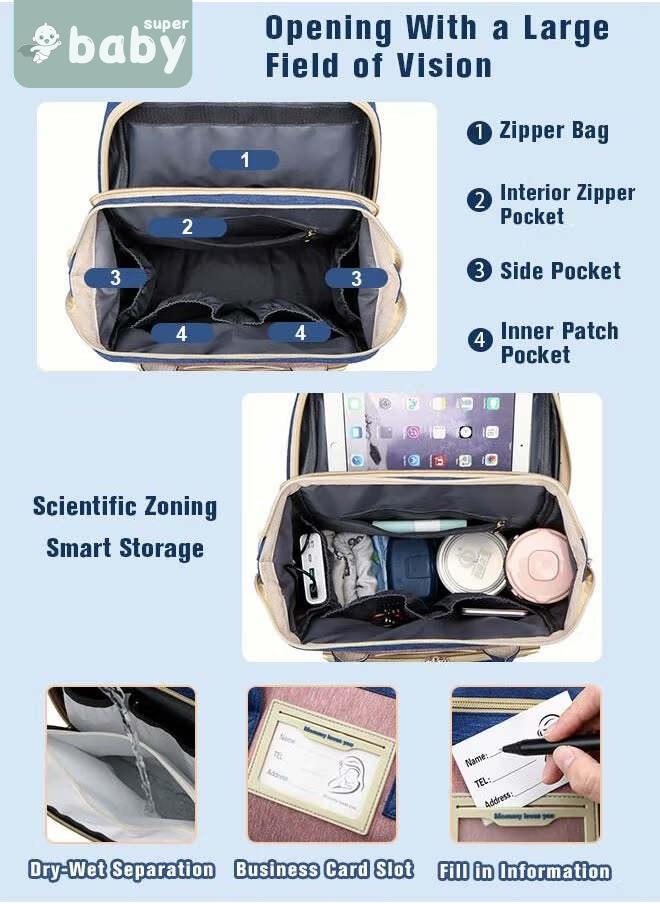 SuperBaby 2024 New Style Baby Diaper Bag Backpack, Multifunction Diapers Changing Station for Boys Girls Outdoor and Travel, Infant Shower Gifts, Large Capacity, 900d Oxford, USB Port  - Image 5