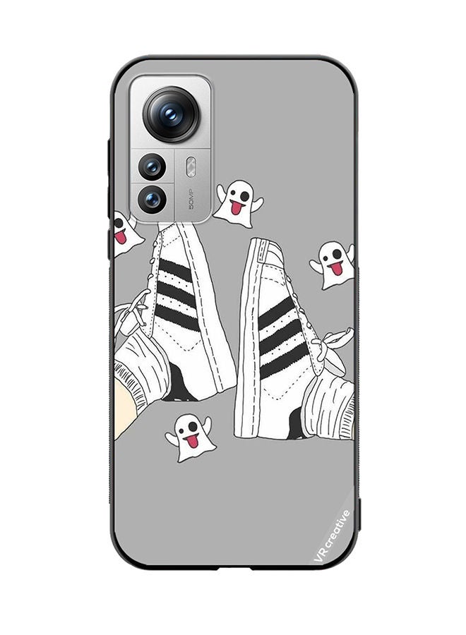 VR CREATIVE Protective Case Cover For Xiaomi 12X Black & White Shoe Design Multicolour - Image 1