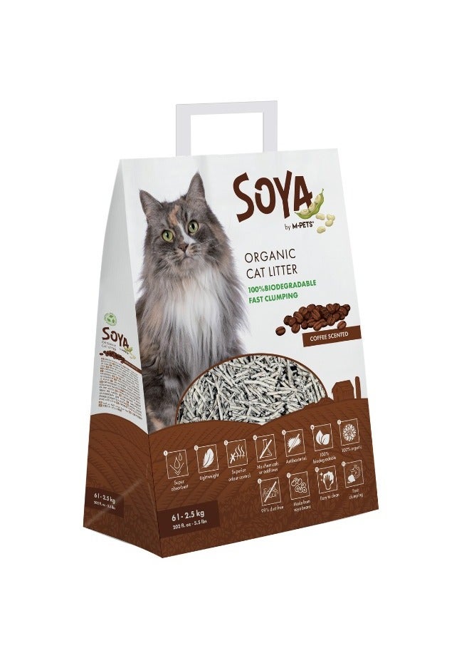 mpets Soya Organic Cat Litter Coffee Scented 6 L – 100% - Image 1