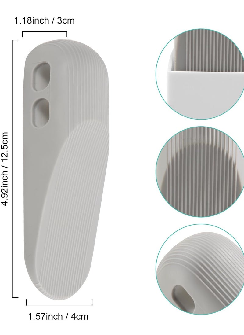 SYOSI Security Door Stop, Pack of 4 Rubber Heavy Duty Door Stoppers, Non- Quality Door Wedge with Holders for Home Office and School, Works All Floor Types And Carpet Heavy Duty Door Clip (Gray)  - Image 3