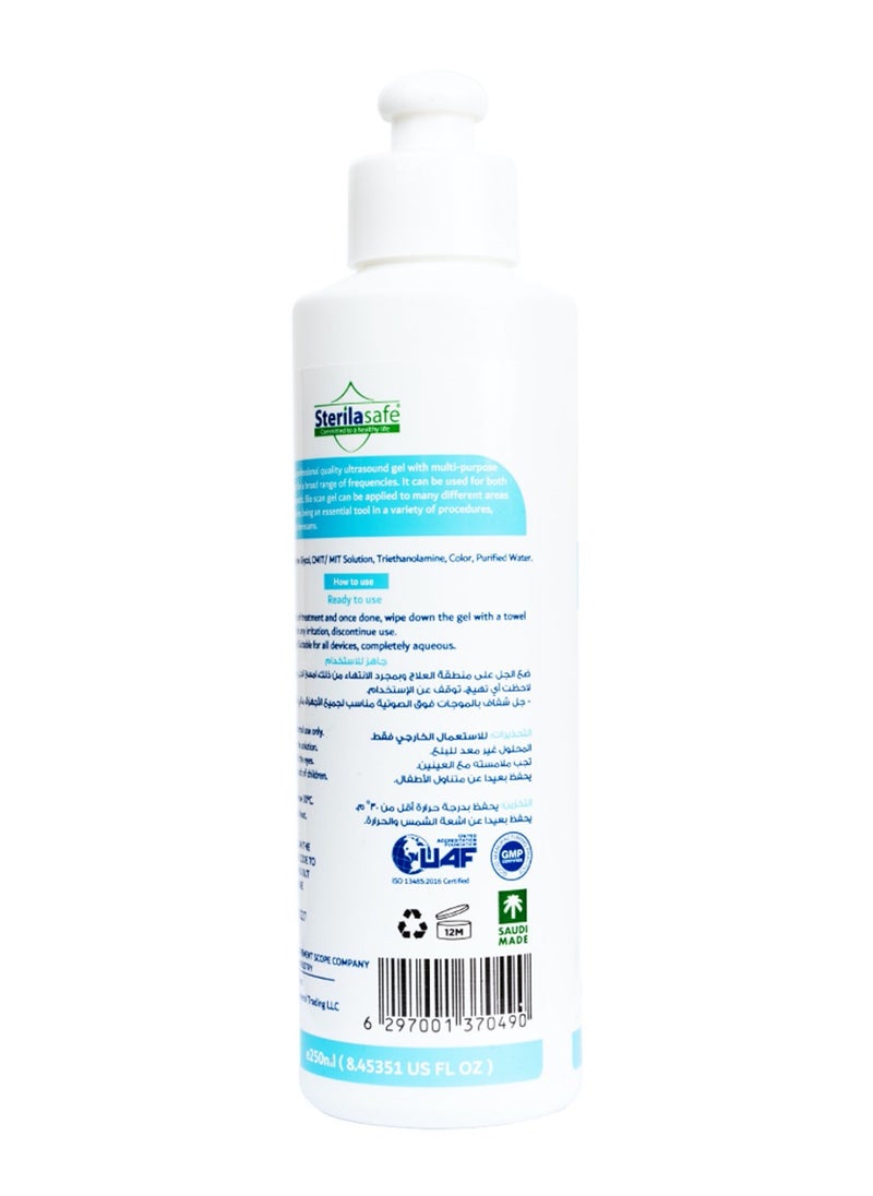 Sterilasafe Sterilasafe BioScan-T Professional ECG Medical Ultrasound Transmission gel, Transparent Gel, For Beauty Application, Gel for Therapeutic Medical, 250 ML  - Image 2