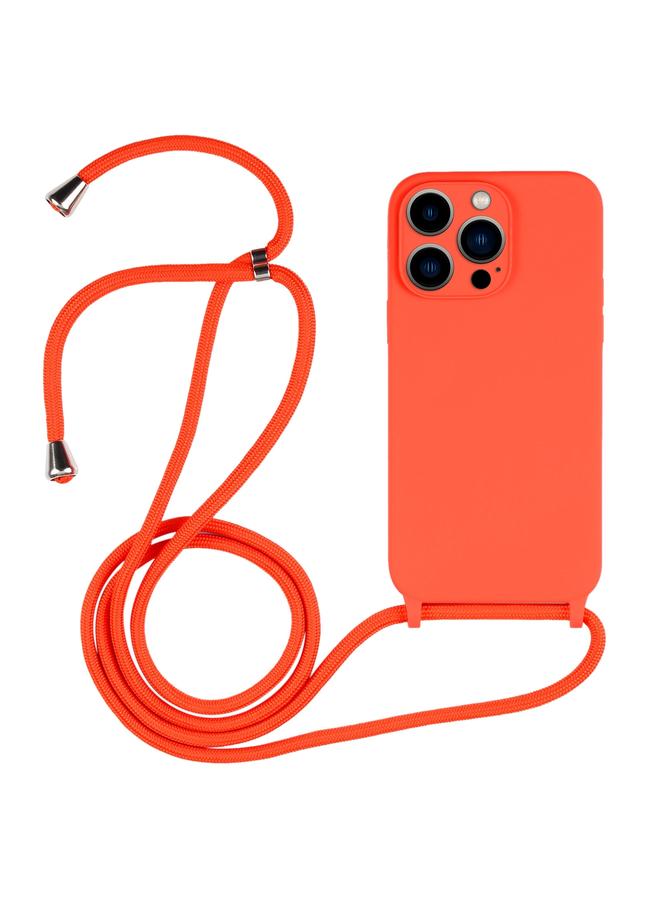 زبون جراب لهاتف iPhone 13 Pro Max مع حزام كتف وغطاء سيليكون سائل - Image 1