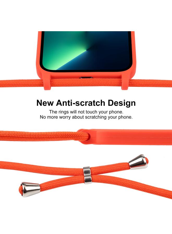 زبون جراب لهاتف iPhone 13 Pro Max مع حزام كتف وغطاء سيليكون سائل - Image 3